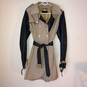 Tan and Black Steve Madden "Trench"-style coat